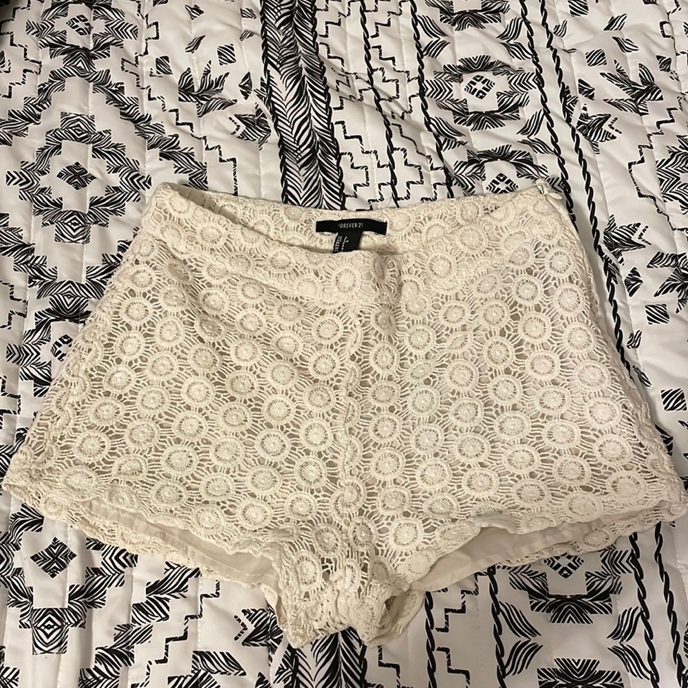 Forever 21 Lace White Shorts